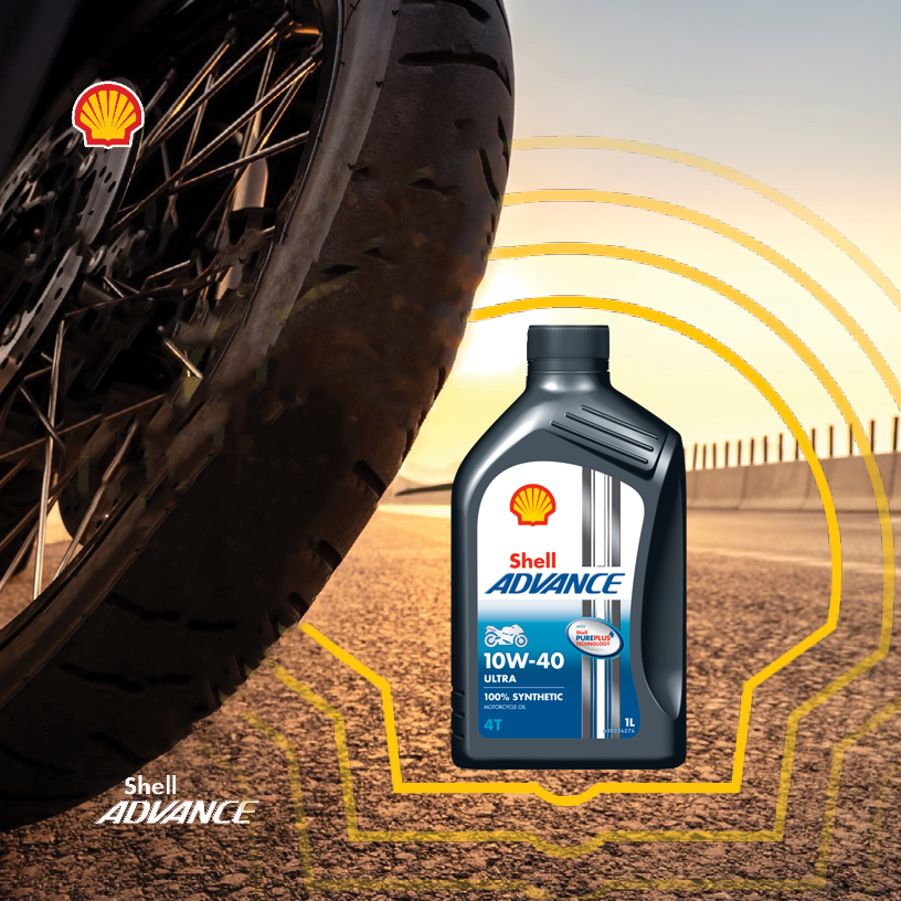Моторна олива Shell Advance Ultra 4T 10W-40 — каністра спереду