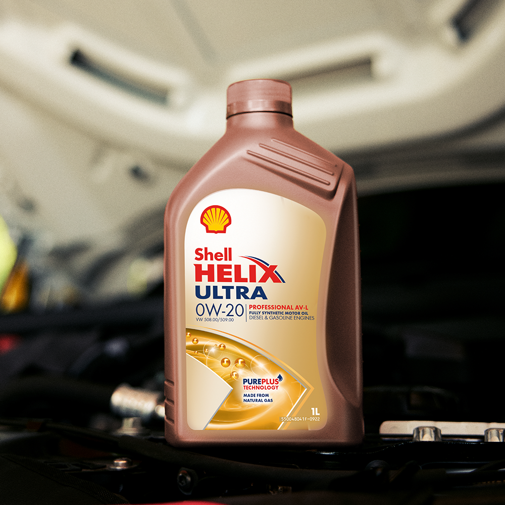 Моторна олива Shell Helix Ultra Professional AV-L 0W-20 — етикетка