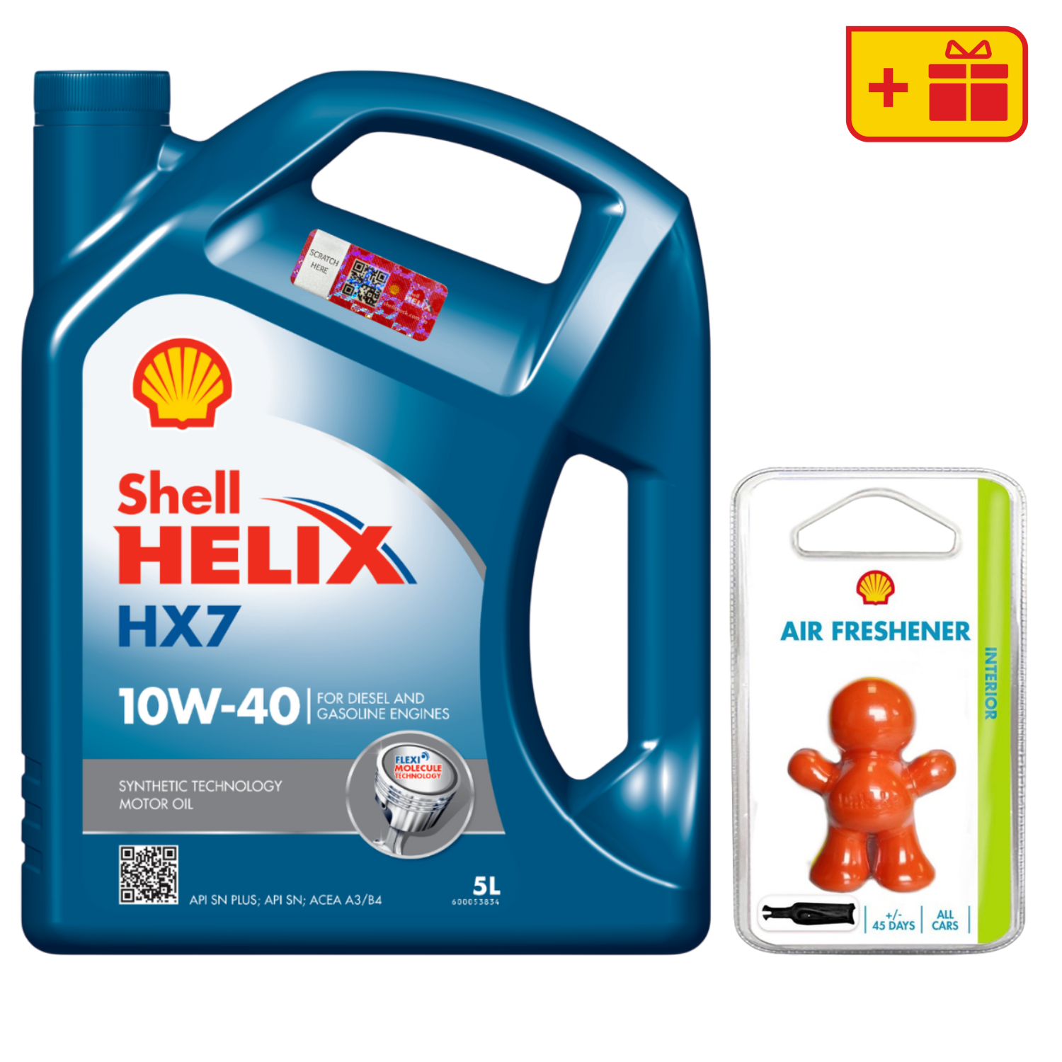 Моторна олива Shell Helix HX7 10W-40 + Ароматизатор Shell Little Joe Fruit