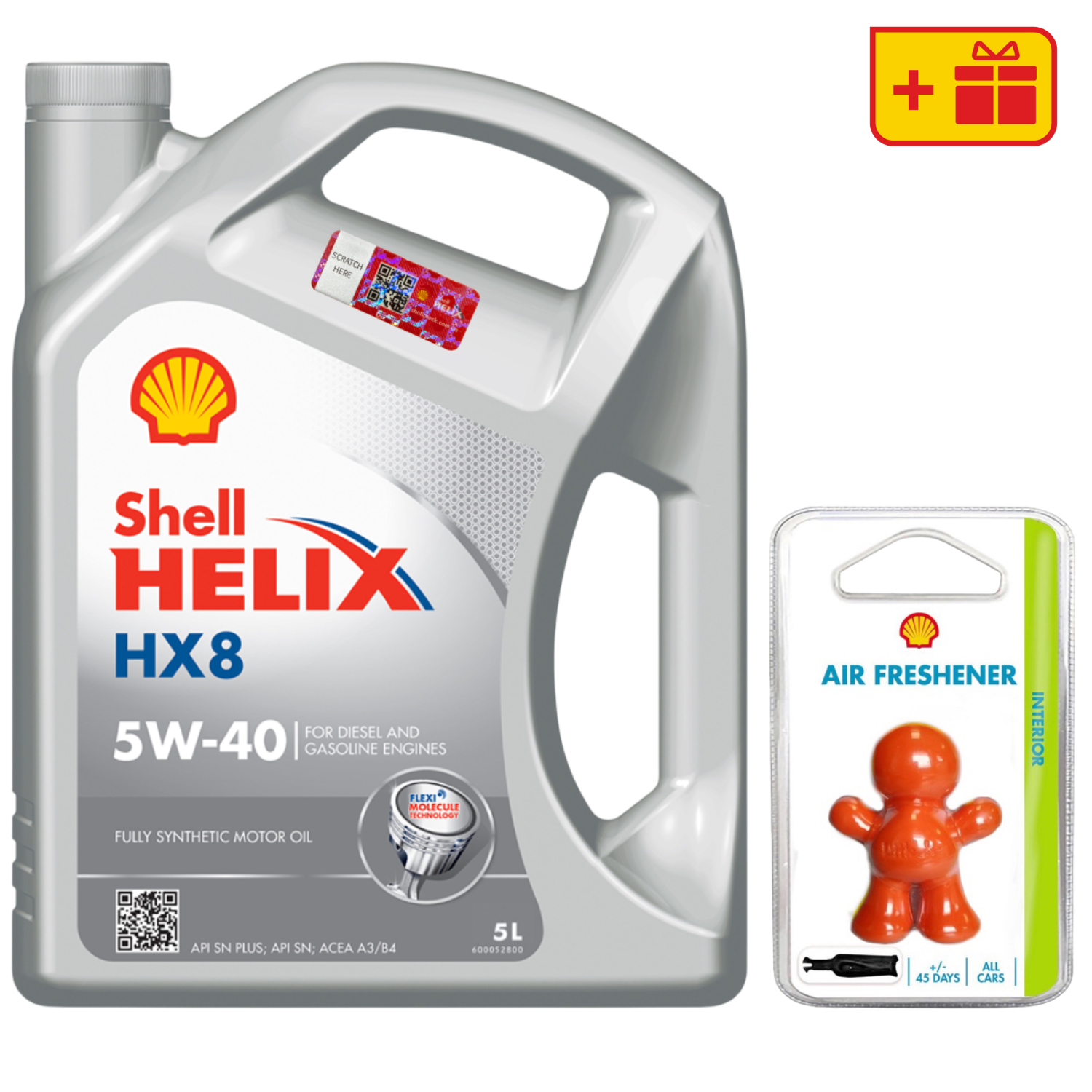 Моторна олива Shell Helix HX8 5W-40 + Ароматизатор Shell Little Joe Fruit