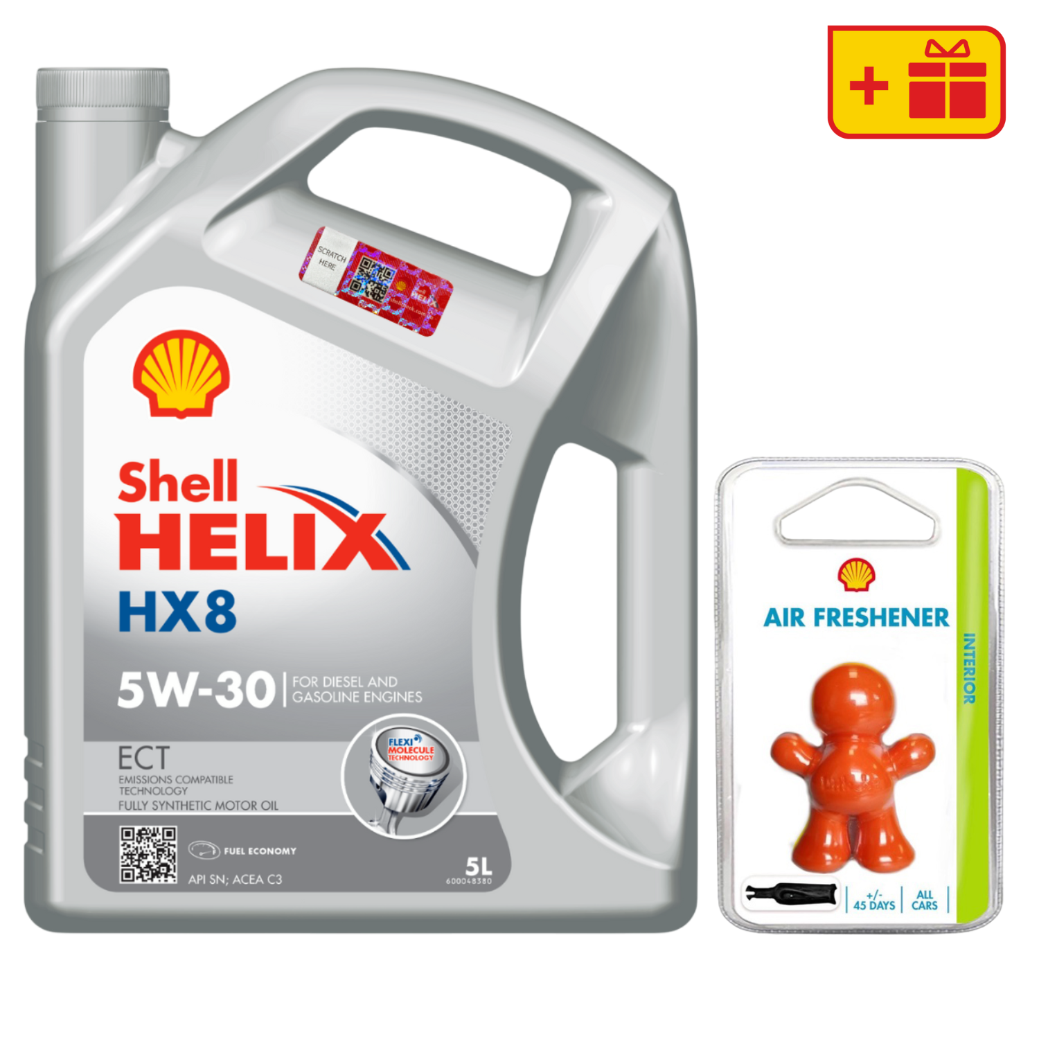 Моторна олива Shell Helix HX8 ECT 5W-30 + Ароматизатор Shell Little Joe Fruit