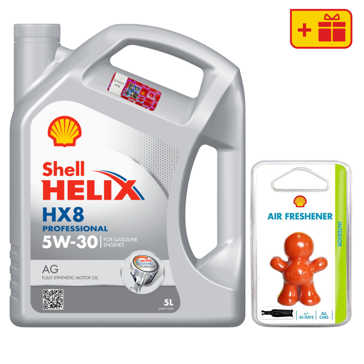 Моторна олива Shell Helix HX8 Pro AG 5W-30 + Ароматизатор Shell Little Joe Fruit