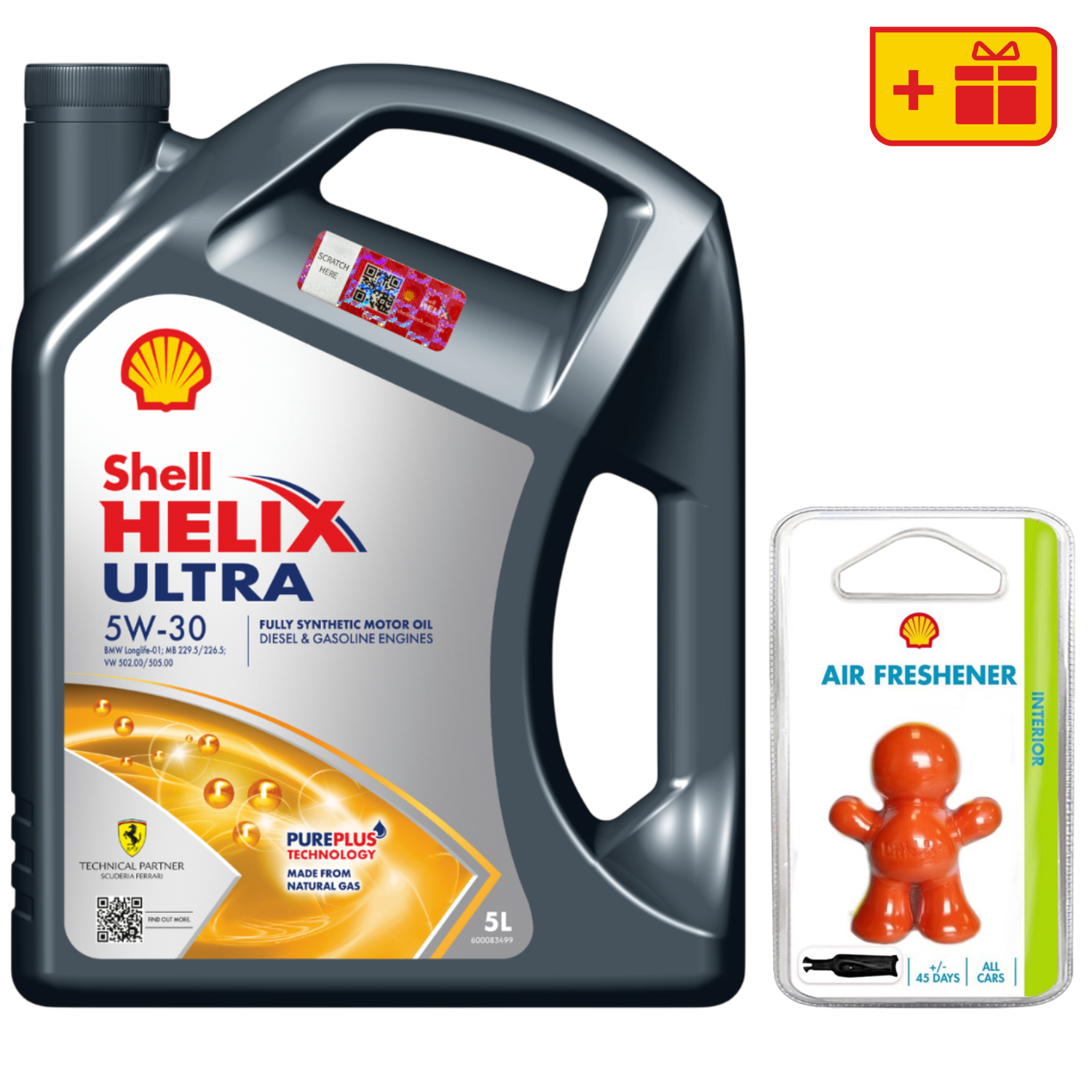 Моторна олива Shell Helix Ultra 5W-30 + Ароматизатор Shell Little Joe Fruit
