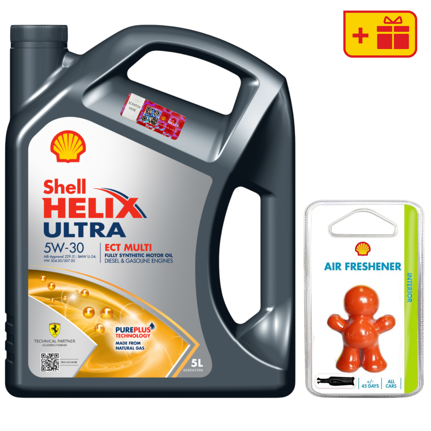Моторна олива Shell Helix Ultra ECT Multi 5W-30 + Ароматизатор Shell Little Joe Fruit