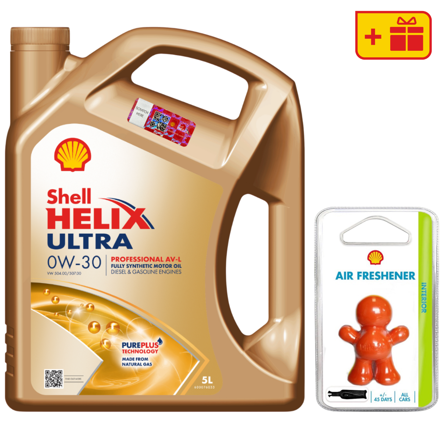 Моторна олива Shell Helix Ultra Pro AV-L 0W-30 + Ароматизатор Shell Little Joe Fruit